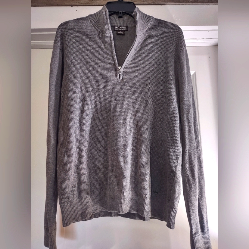 Michael Kors Men's Gray Half-Zip Sweater